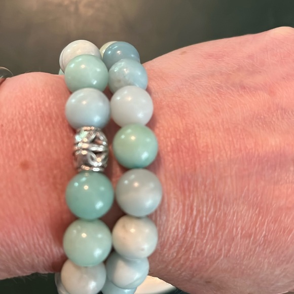 Amazonite stone hand crafted bracelets - 10mm beads -7 inches - Picture 3 of 3